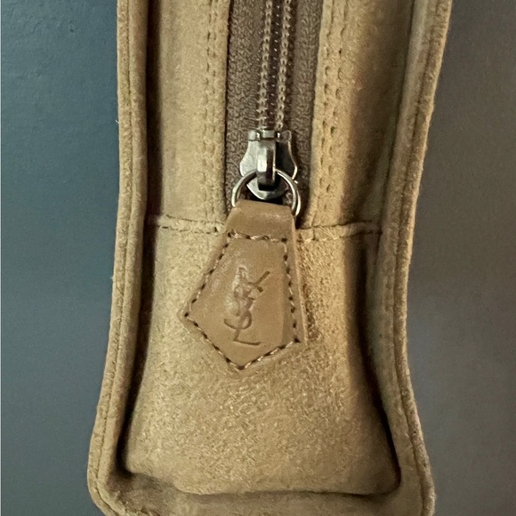 YSL Yves Saint Laurent Authentic Rare Suede Shoulder Bag Tan Unique - Picture 5 of 17